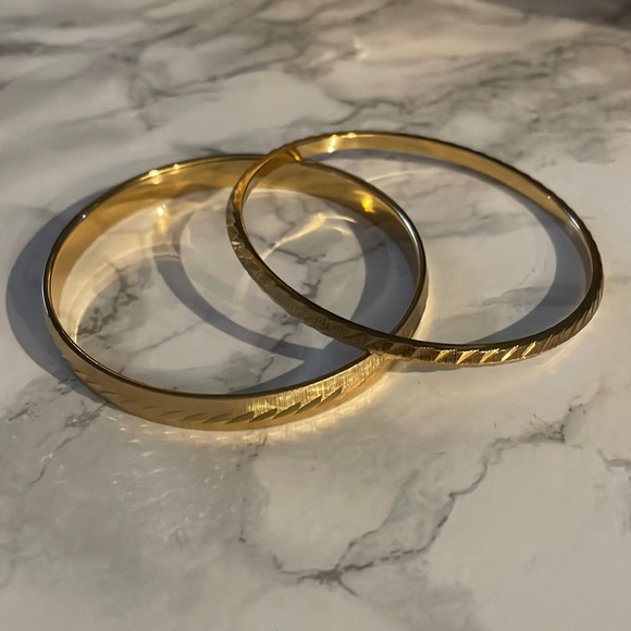 Vintage Monet Gold Tone Bangle Bracelets